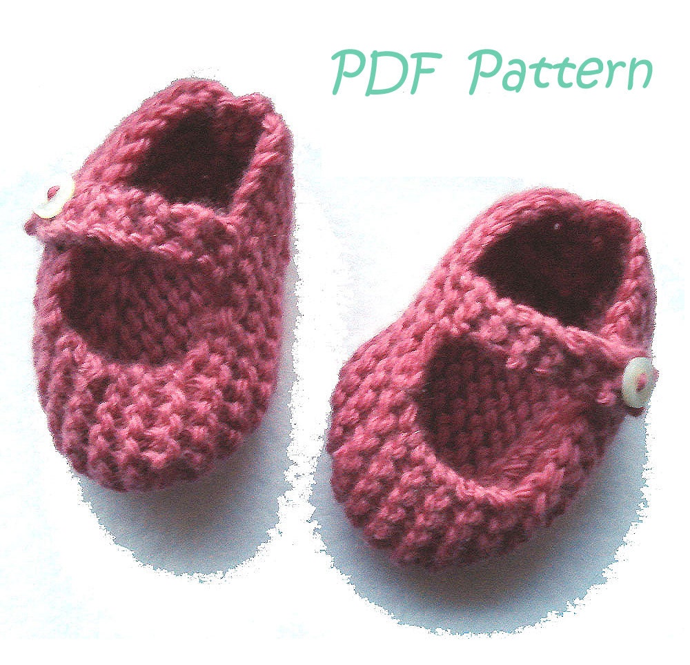 Knitting Pattern for Mary Jane Baby Shoes 03 months PDF Etsy