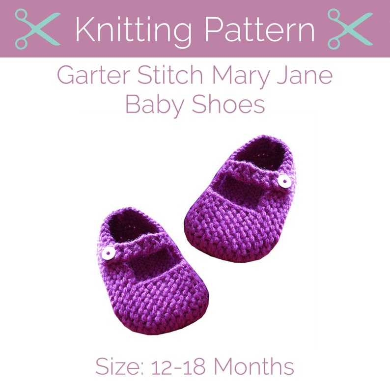 Knitting Pattern for Mary Jane Baby Shoes 1218 Months PDF Pattern
