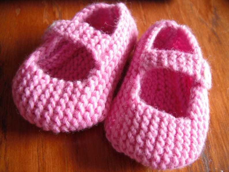 Knitting Pattern for Mary Jane Baby Shoes 6-12 months PDF Pattern Instant Download image 4