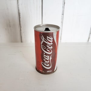 Vintage 1970s Coca Cola Steel Tab Top 10 Ounce Can, Vintage Coke Can, Coca Cola Collector, Bar Decor, Mancave Decor