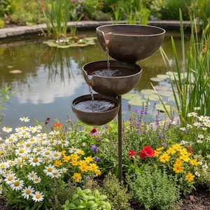 Rain Catcher, Metal Bird Bath, Bee Bath For Garden, Garden Water Bowl, Garden Rain Catcher, Bird Bath Decor, Bird Bowl