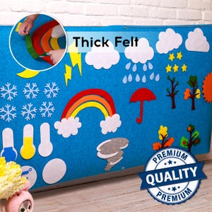 Wetter Filz Aktivitätswand, Wetter Filz Tafel, Montessori lernen, Kleinkind Geschenke, Lernspielzeug, Montessori Natur, Lerngeschenk