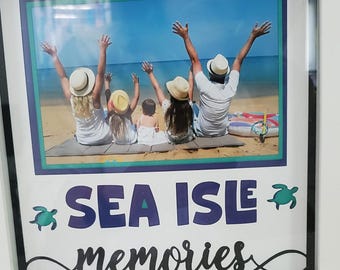 Sea Isle NJ Shadow Box Frame: 3D Layered Vacation Photo Display
