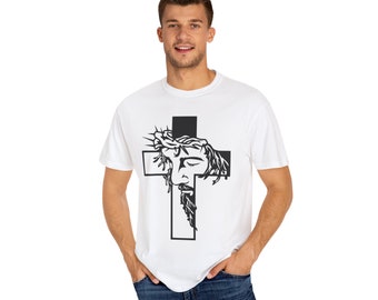 Jesus am Kreuz T-Shirt-Religiöses Outfit, Retro Glaube T-Shirt, christliches Kreuz Grafik-T-Shirts, geschlechtsneutrales T-Shirt für Erwachsene