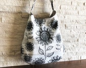 2way One Handle Hobo Bag - Sunflower on Wood
