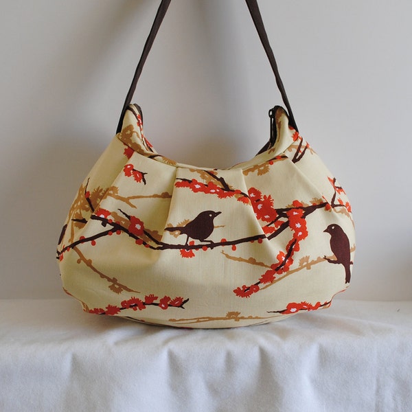 SALE // Pleated Bag // Shoulder Purse - Sparrows in Bark