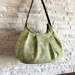 Bolso plisado // Bolso de hombro / Pequeño - Textura verde