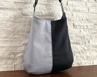 One Handle Hobo Bag - Gray x Black