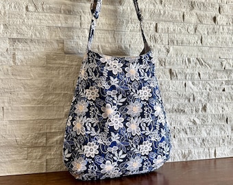 One Handle Hobo Bag - Midnight Lace Garden