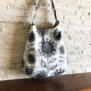 One Handle Hobo Bag - Sunflower on Wood