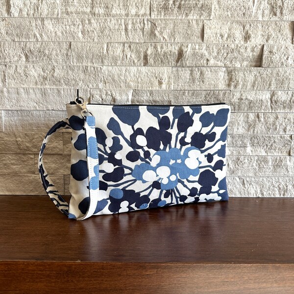 Square Wristlet  Zipper Pouch - Starlight Navy