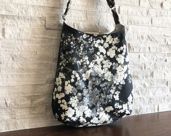 One Handle Hobo Bag - Neutral Painterly Blossom