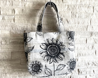 Mini Tote Bag - Sunflower on Wood