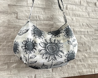 Crescent Moon Bag -  Sunflower on Wood