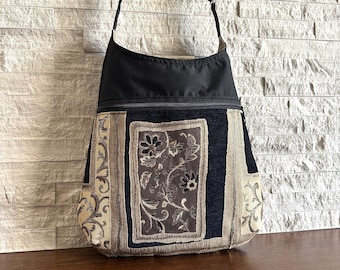 2 Pockets Hobo Bag w/ Adjustable Strap - Hopewell Midnight