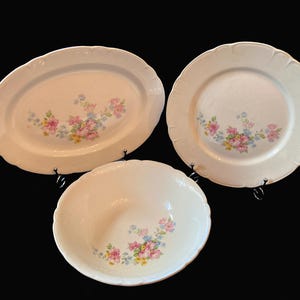 Vintage serving dishes | 3 piece serving dishes | Vintage china | Floral serving bowl | Floral serving plate Serving bowl set | Vintage bowl