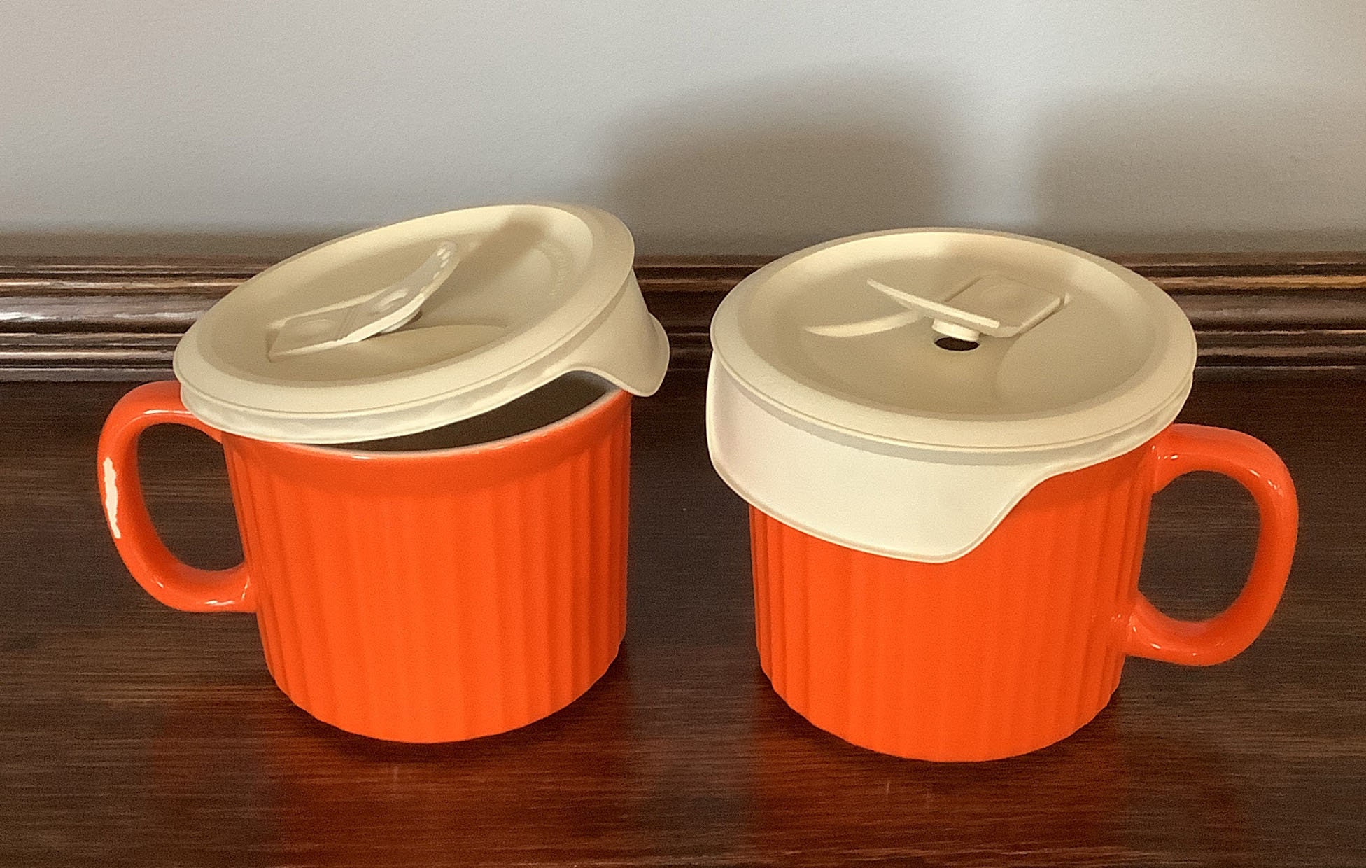 Corningware Soup Mugs Soup Mug Corningware Orange Soup Cup Micro safe Soup Mug Vented Lid 20oz Soup Cup Kitchenware Corelle Etsy