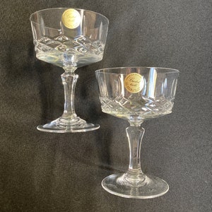 Vintage Champagne Glasses | Cristal Taille | Sherbet glasses | Champagne glasses | Lead Crystal | Antique glassware | Made in France | glass