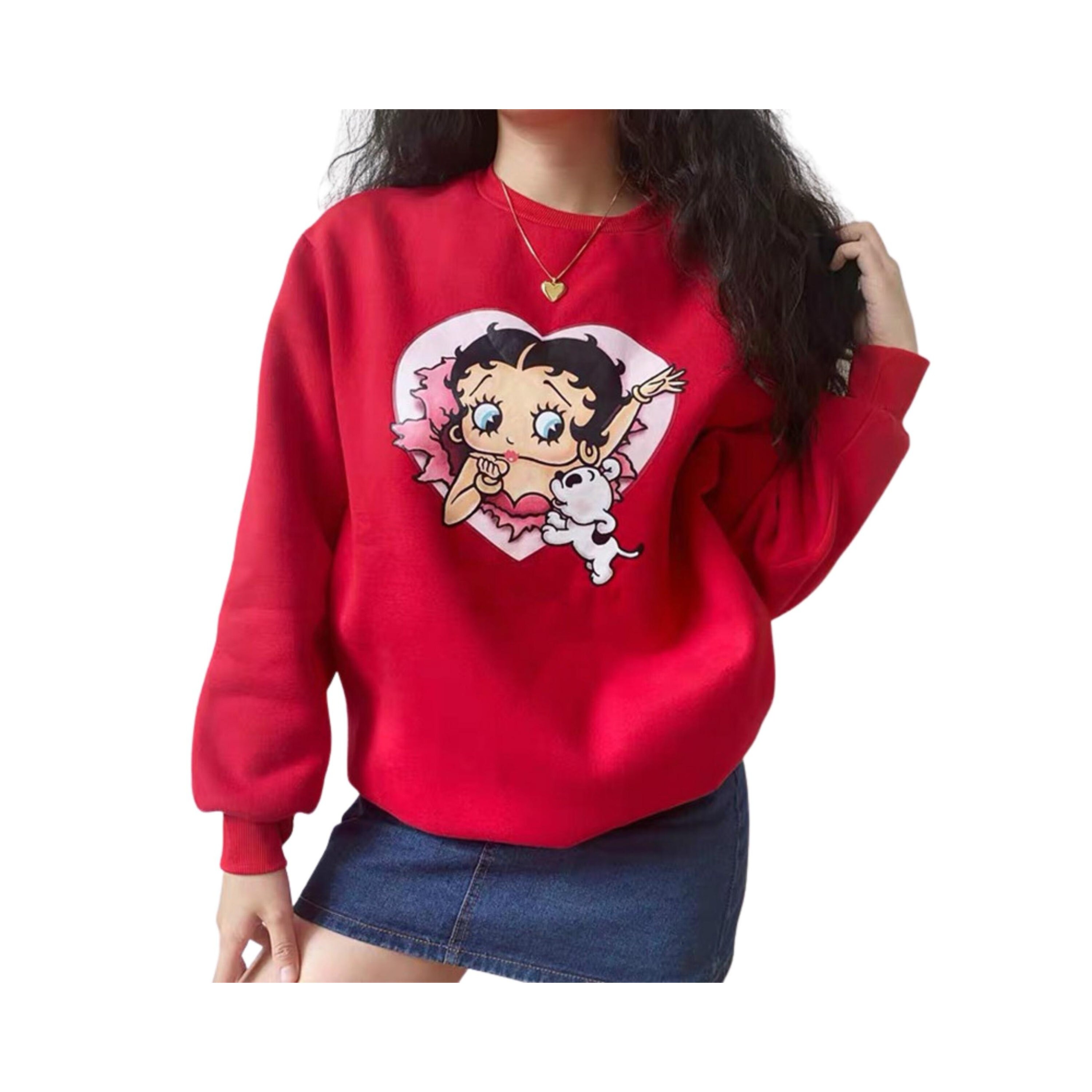 Betty Boop Sweater Cartoon Sweatshirts Gift for Her Comic Tops Etsy