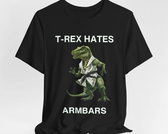 T-Rex Dojo: Green Dino in Gi - Funny Martial Arts T-Shirt for Dino Enthusiasts Jiu Jitsu T-Shirt