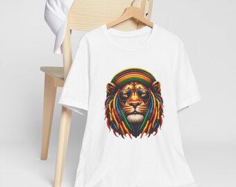 Reggae T-Shirt, Rasta Lion T-Shirt, Music Merch, Rasta Lion Soldier, Retro Shirt, Y2K Shirt, Gift Shirt, Unisex-Men & Women's Tee