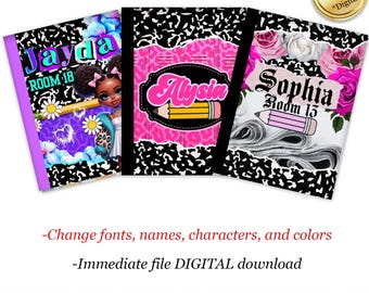 Freche Komposition Notebook-Cover-Vorlagenpaket: Bearbeitbares Canva-Design (Digitaler Download)