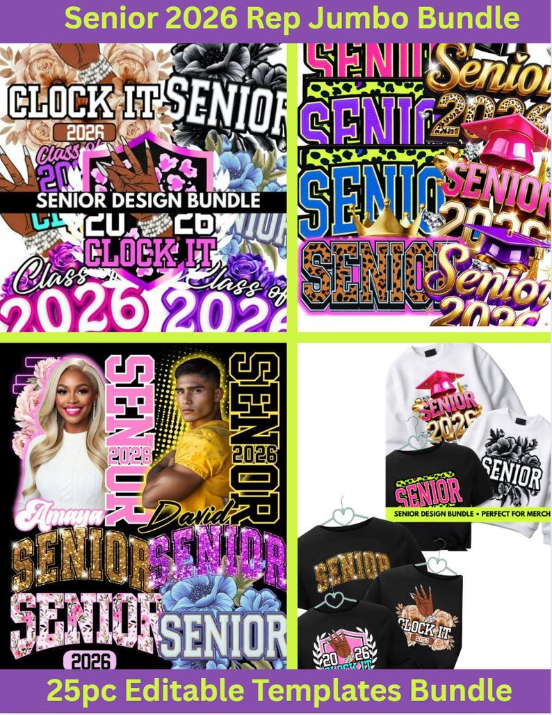 Senior 2026 Jumbo Bundle | 25 Editable Canva Templates | Graduation T ...