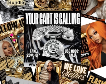 Glam Flyer Template Bundle | 10 Editable Canva Pro Flyers | Luxury Promo Designs