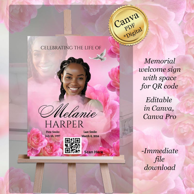 Qr Code Funeral Sign - Etsy