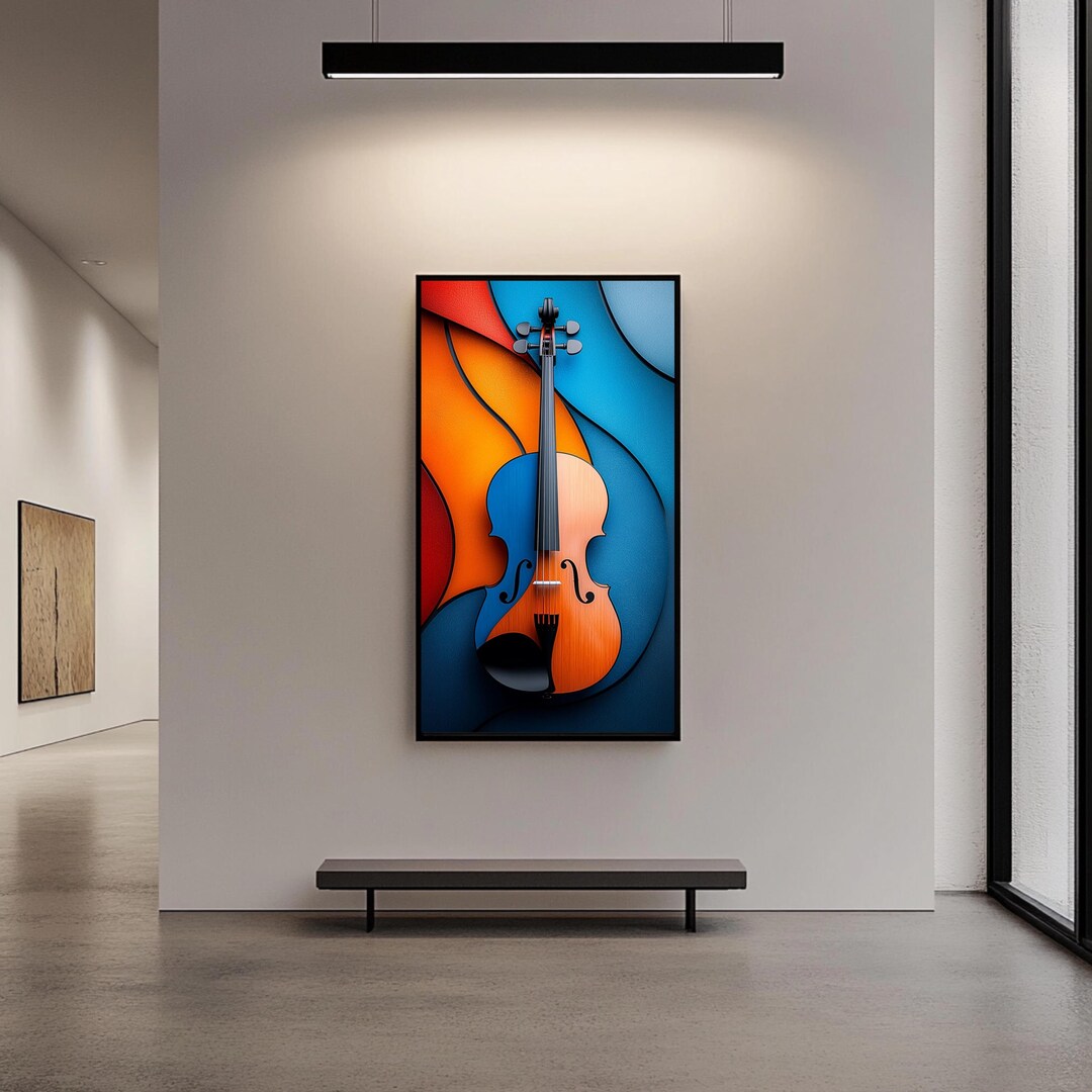 Abstract Chaos Digital Art Print Ready to Frame 27x40 Frameable Violin