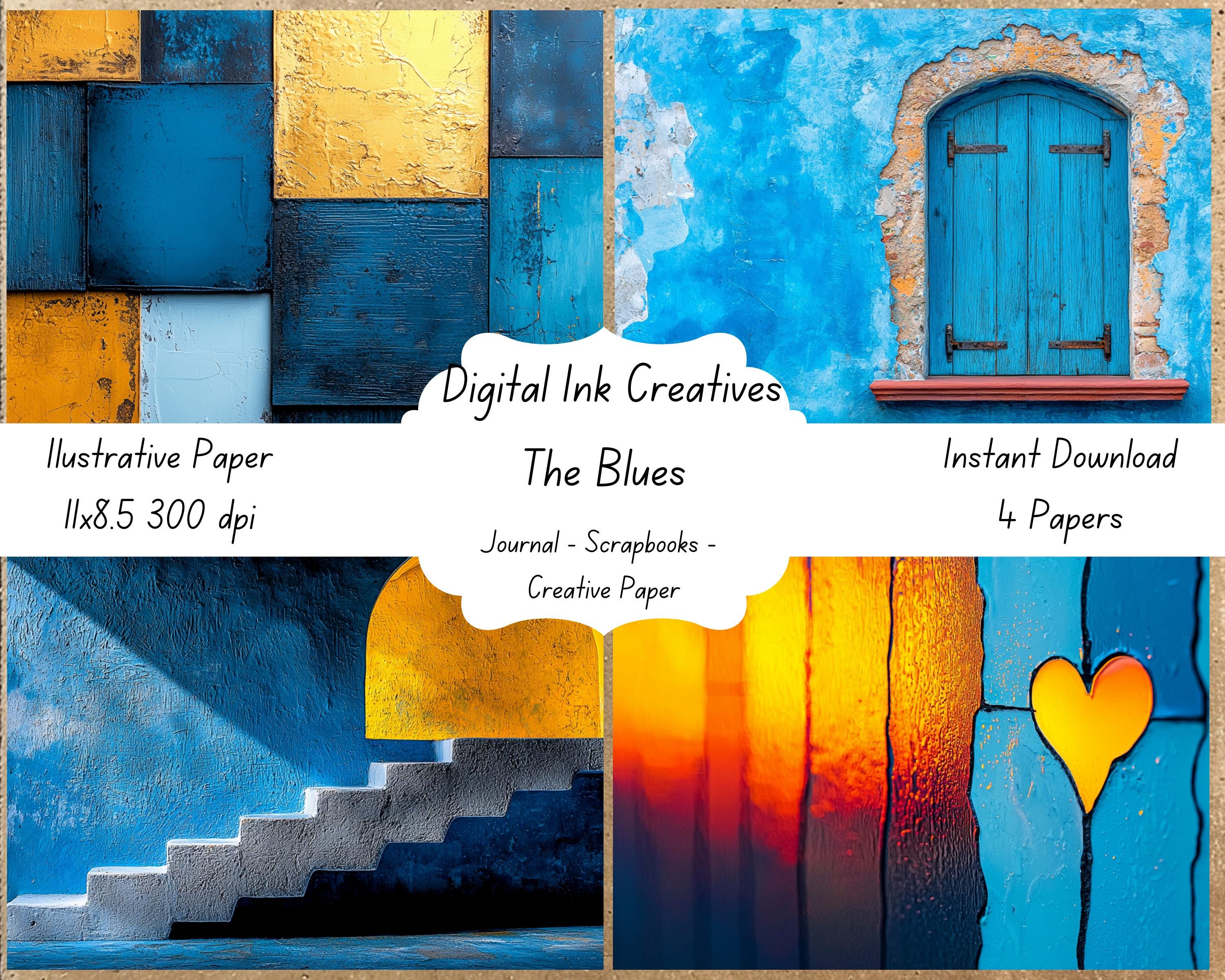 Abstract the Blues 11x8.5 300 Dpi Illustrative Paper for