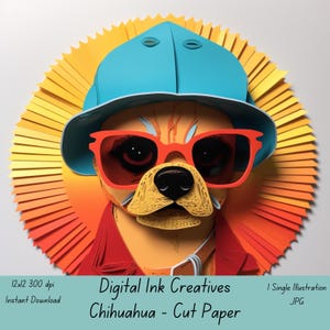 Chihuahua Cut Paper Creative Artwork for Paper Crafts Scrapbooking Junk Journals Chihuahua Pet Owners Chihuahua Dog Lover Printable Download