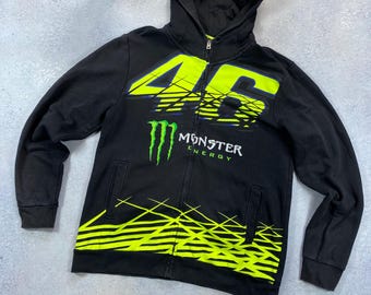 VR46 Valentino Rossi Monster Energy Men&#39;s Black Hoodie