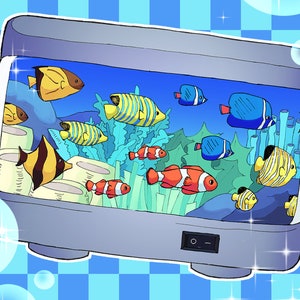 lampe d'aquarium | carte postale / mini impression d'art