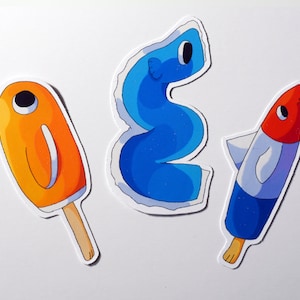 Popsicle au poisson | autocollants en vinyle mat