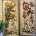 Set of 2 Vintage Four Seasons Chalkware Wall Decor Featuring spring and ...
