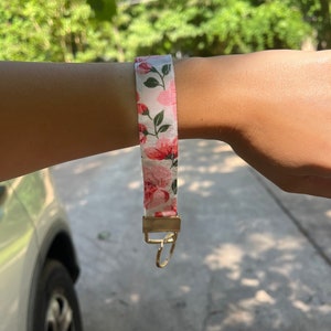 Cherry Blossom Fabric Key Fob Wristlet