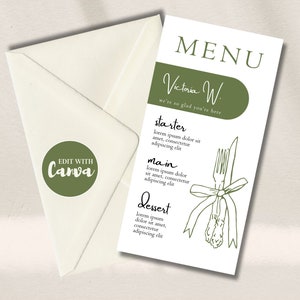 Editable Dinner Menu Template | Hand Drawn, Custom Canva (digital) - Etsy