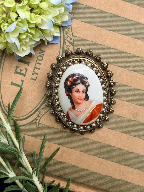 Vintage Limoges Brooch Pendant Made in France