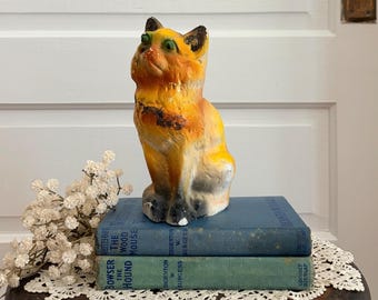 Vintage Carnival Chalkware Cat Chippy Paint