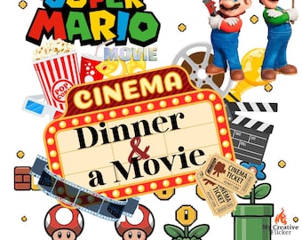 Cena y película de los Hermanos Super Mario (recetas y materiales imprimibles para la fiesta incluidos)