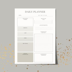 Daily Planner Printable Set | Minimalist Productivity Planner | To-Do List & Schedule | Set of 3 | Instant Download