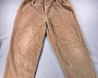 Pantalon Polo Ralph Lauren Andrew en velours côtelé beige plissé à larges côtes, taille 34x30 pour homme