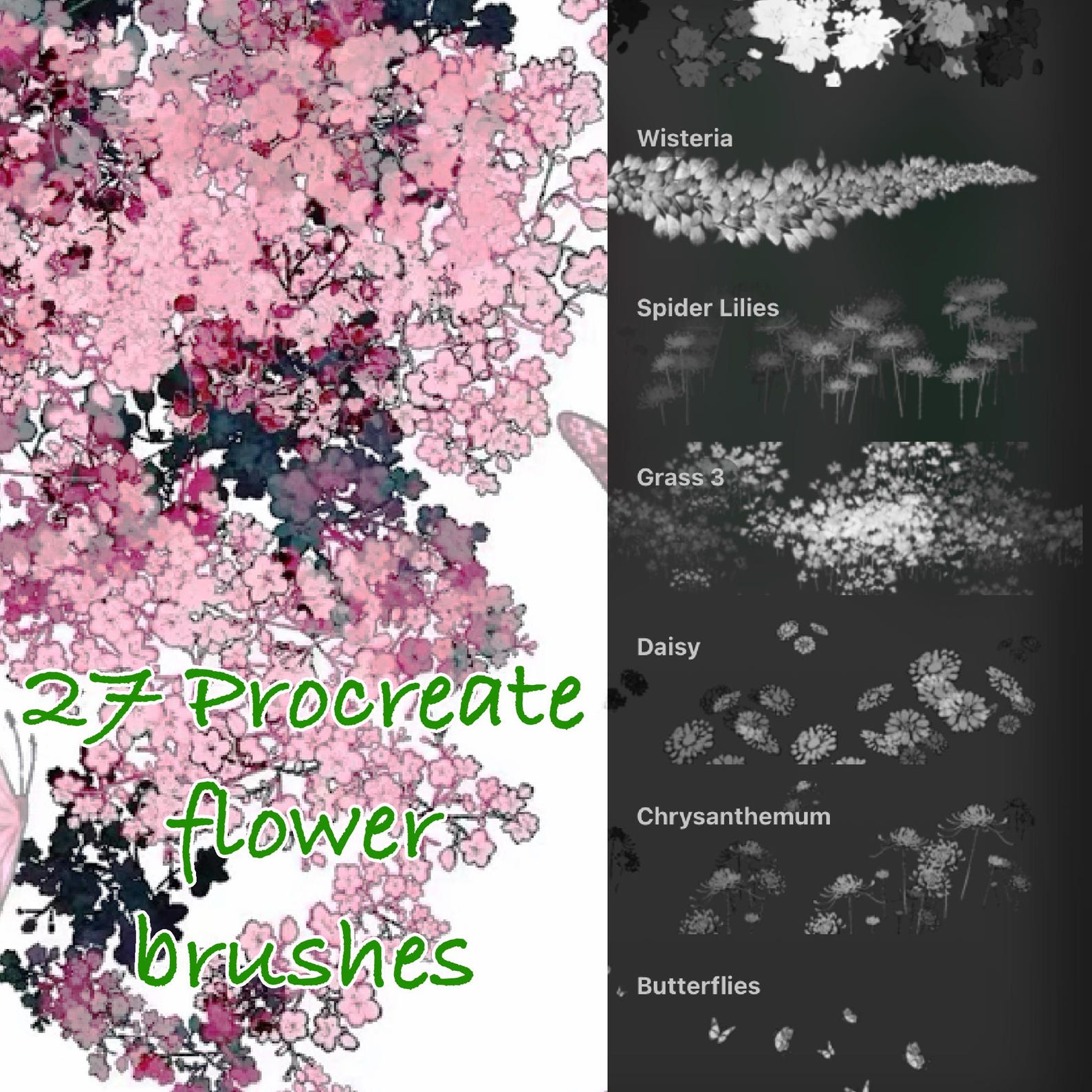 27 Procreate Flower Brushes - Etsy