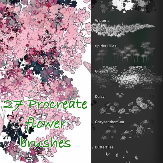 27 Procreate Flower Brushes