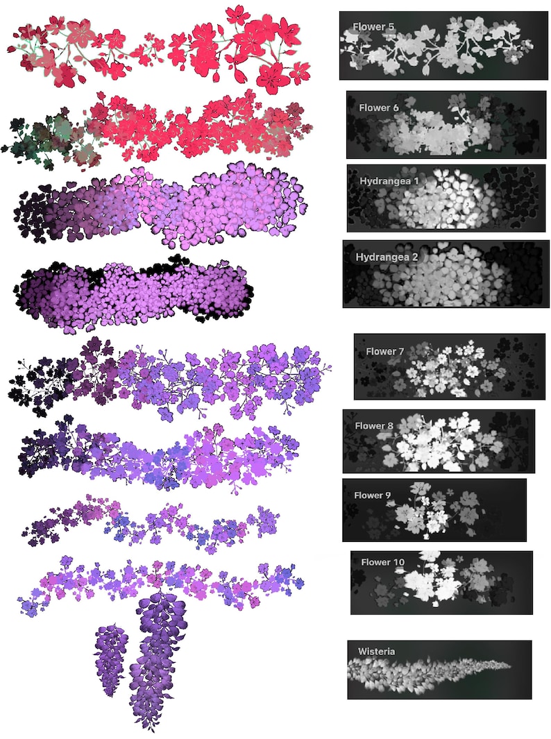 27 Procreate Flower Brushes - Etsy