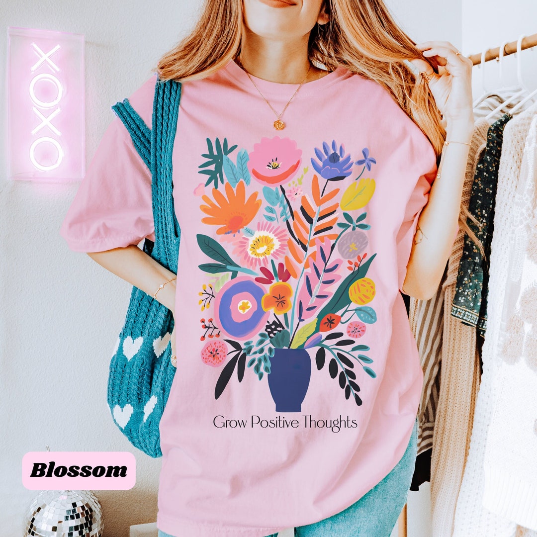 Retro Grow Freely Wildflower Oversized Graphic Tee