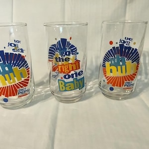 Vintage DIET PEPSI Glass &quot;You&#39;ve Got The Right One Baby, Uh Huh&quot;