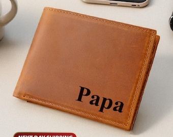 Personalized Dad Wallet, Christmas Gift, Father's Day Gift For Daddy, Boyfriend Gift for Men Wallet, Man Leather Wallet, Groomsmen Wallet