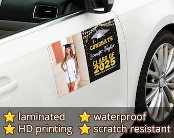Photo Graduation Car Magnets, Custom Car Parade Magnets, Congrats Grad, Graduation 2024, Full Color Car Magnets, Graduation Bumper Stickers